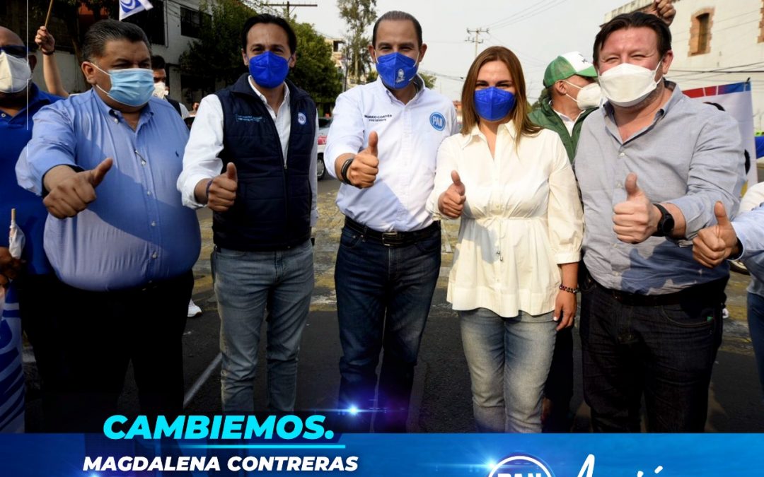 Recorrimos las calles de la Magdalena Contreras con nuestro candidato a la Alcaldía Luis Gerardo Quijano Morales, nuestra candidata a Diputada Federal por el Distrito 6 Diana Lara, nuestro candidato a Diputado local Ernesto Alarcón Jiménez, el Presidente Nacional Marko Cortés y el Presidente Andrés Atayde.