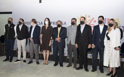 Nuestro Presidente Andrés Atayde en compañía de el Presidente Marko Cortés y el Coordinador Jorge Romero Herrera, acompañaron a las y los Alcaldes Electos de la UNA CDMX en conferencia de prensa sobre los acontecimientos de represión política ocurridos en el Congreso de la CDMX.