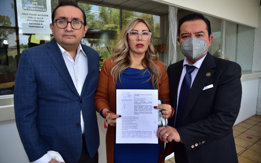 La Dirigencia del PAN CDMX, la Diputada Federal Wendy Gonzalez y el Diputado Federal Héctor Saúl, presentaron una queja ante el INE contra las autoridades de la Alcaldía Xochimilco.