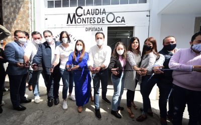 El Presidente Andrés Atayde y la Secretaria General Paty Baez, acompañaron a la Dip. Claudia Montes De Oca Del Olmo en la inauguración de su Módulo Legislativo de Atención y Quejas Ciudadanas.