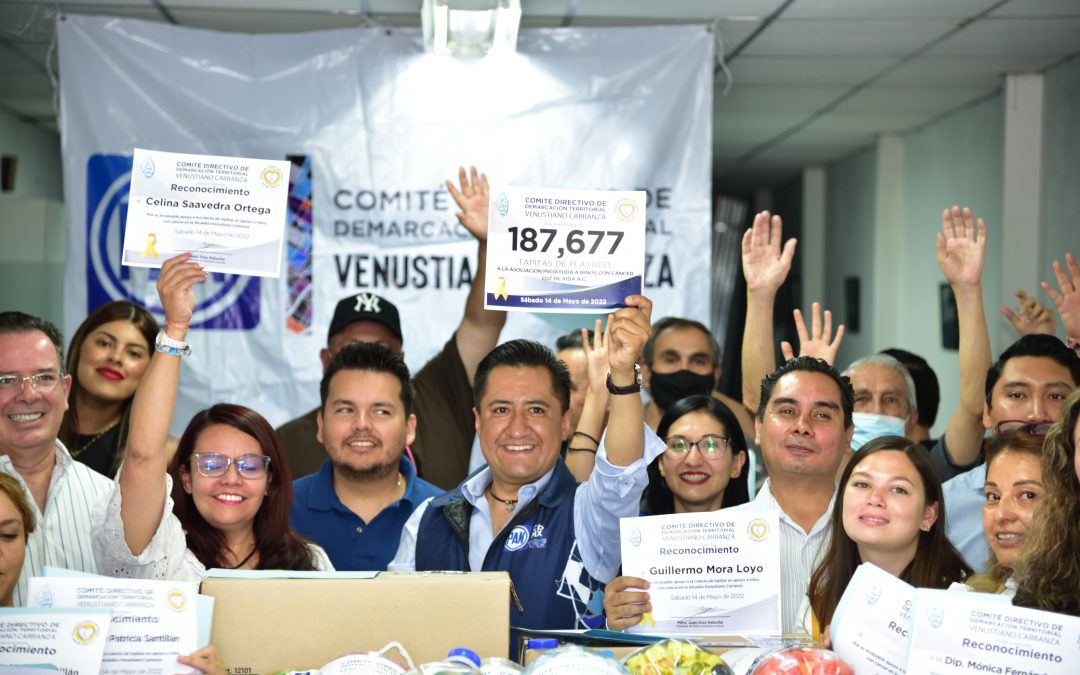 Nuestro Comité en Venustiano Carranza a cargo del Presidente Juan Díaz, entregó más de 188 mil tapitas para apoyar a quienes padecen cáncer.