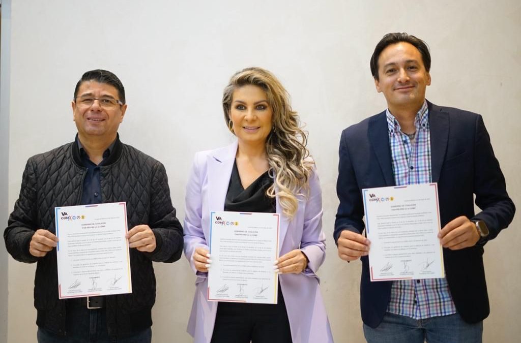 PAN, PRI y PRD en la CDMX firman ir en Alianza y Gobiernos de Coalición para 2024.